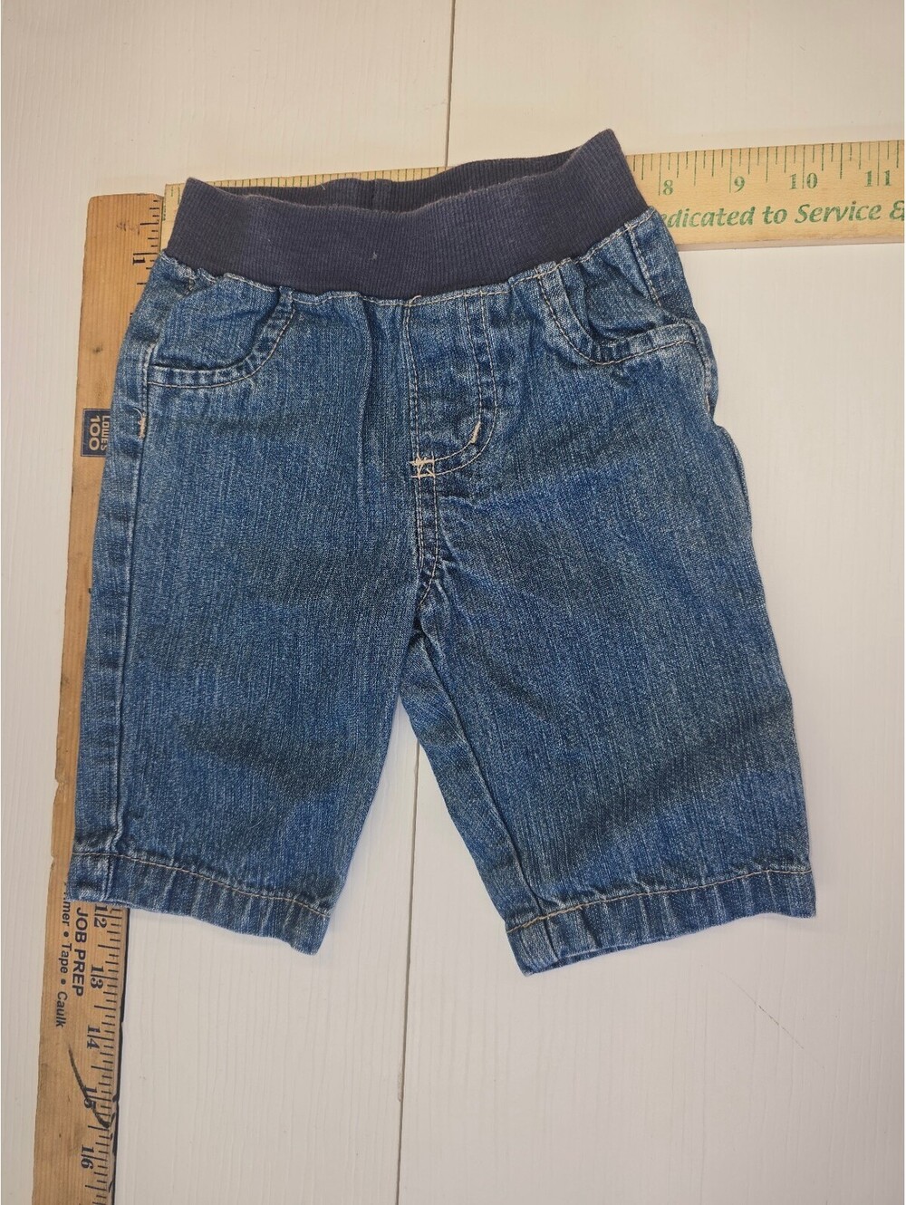 Circo Baby Boys Denim Jeans Size 3M Blue Elastic Rib Knit Waist Stretch